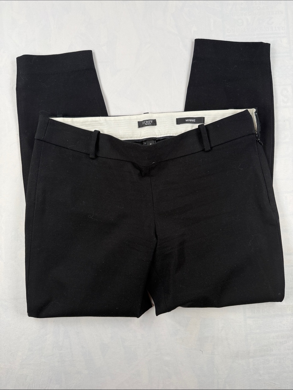 J. Crew “Minnie” Black Tailored Ankle Pants with Side Zip - Size 6